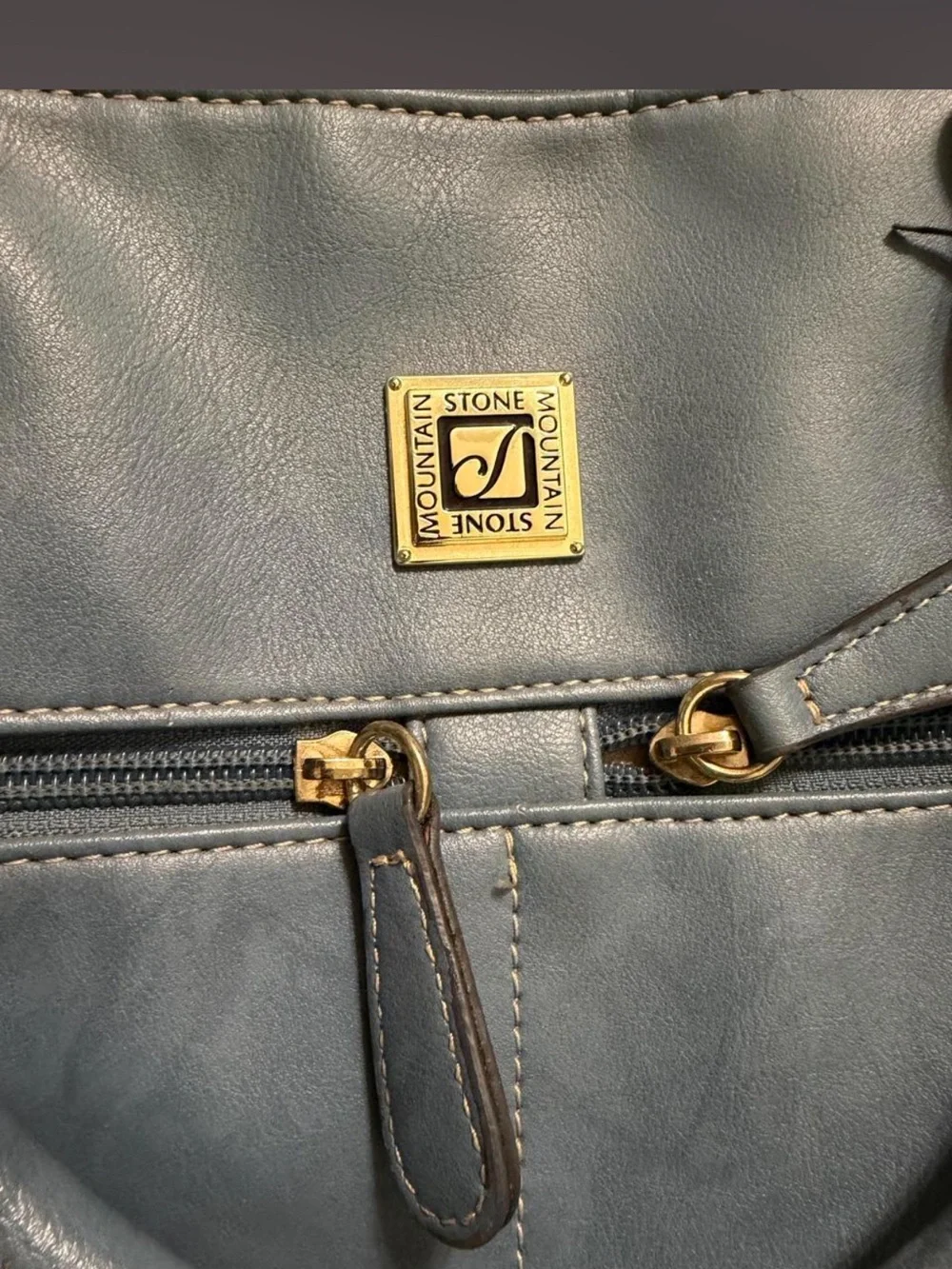 Light blue Women's Crossbody Satchel Bag with Gold Hardware